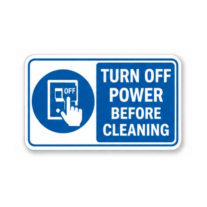 Blue Turn Off Power Finger Switch Panel Vinyl Decal Stickers