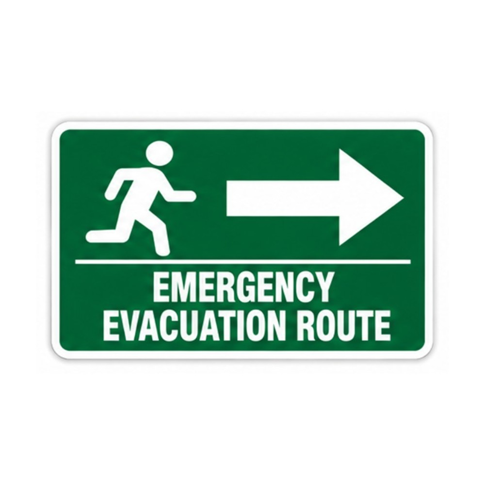 Green Evacuation Runner Right Arrow Panel Vinyl Decal Stickers