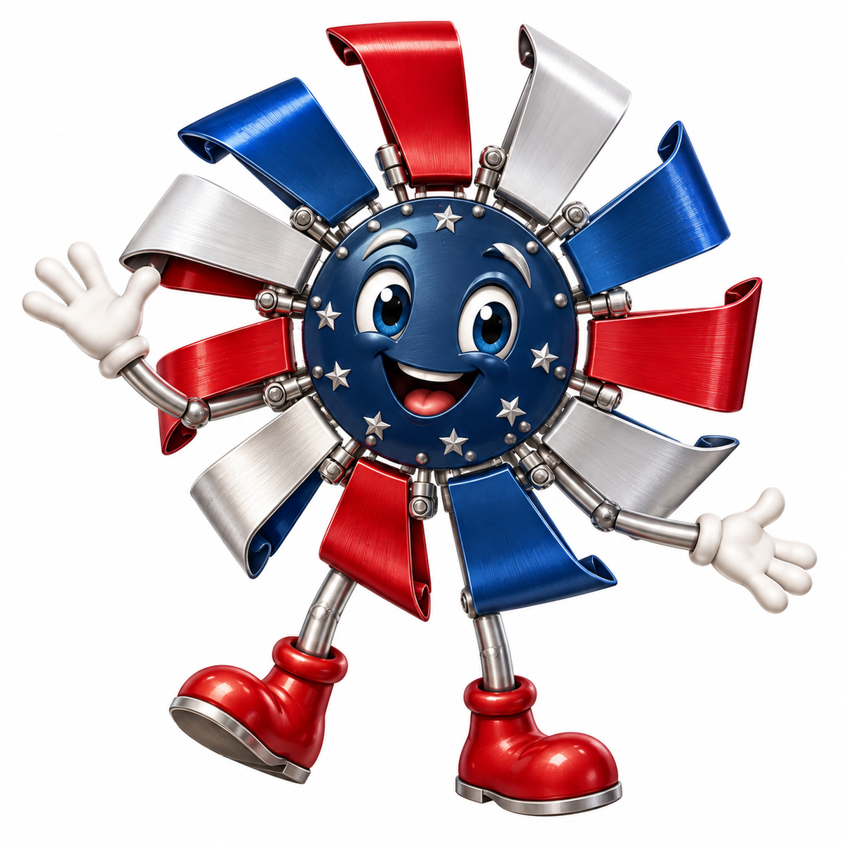Patriotic Hinged Metal Sunburst Art Vinyl Decal Stickers