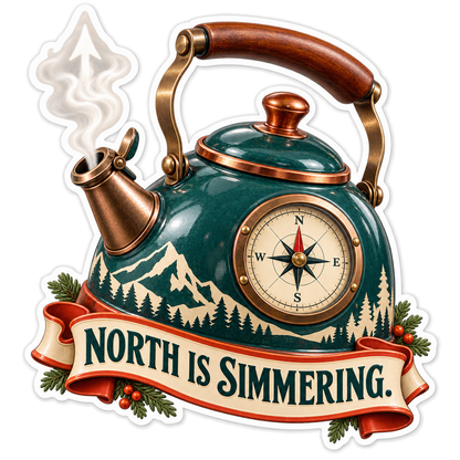 Green Compass Kettle Mountain Art Vinyl Decal Stickers