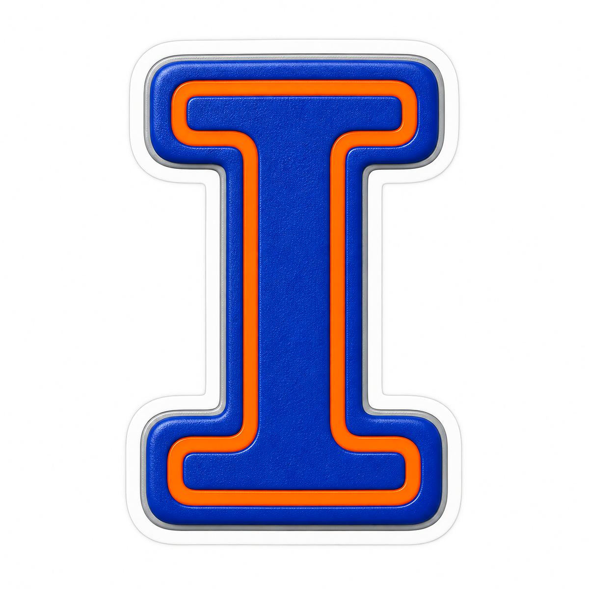 Blue Orange Line Letter I Art Vinyl Decal Stickers