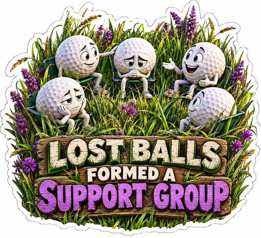 Lost Golf Balls Group Humor Quote Vinyl Decal Stickers