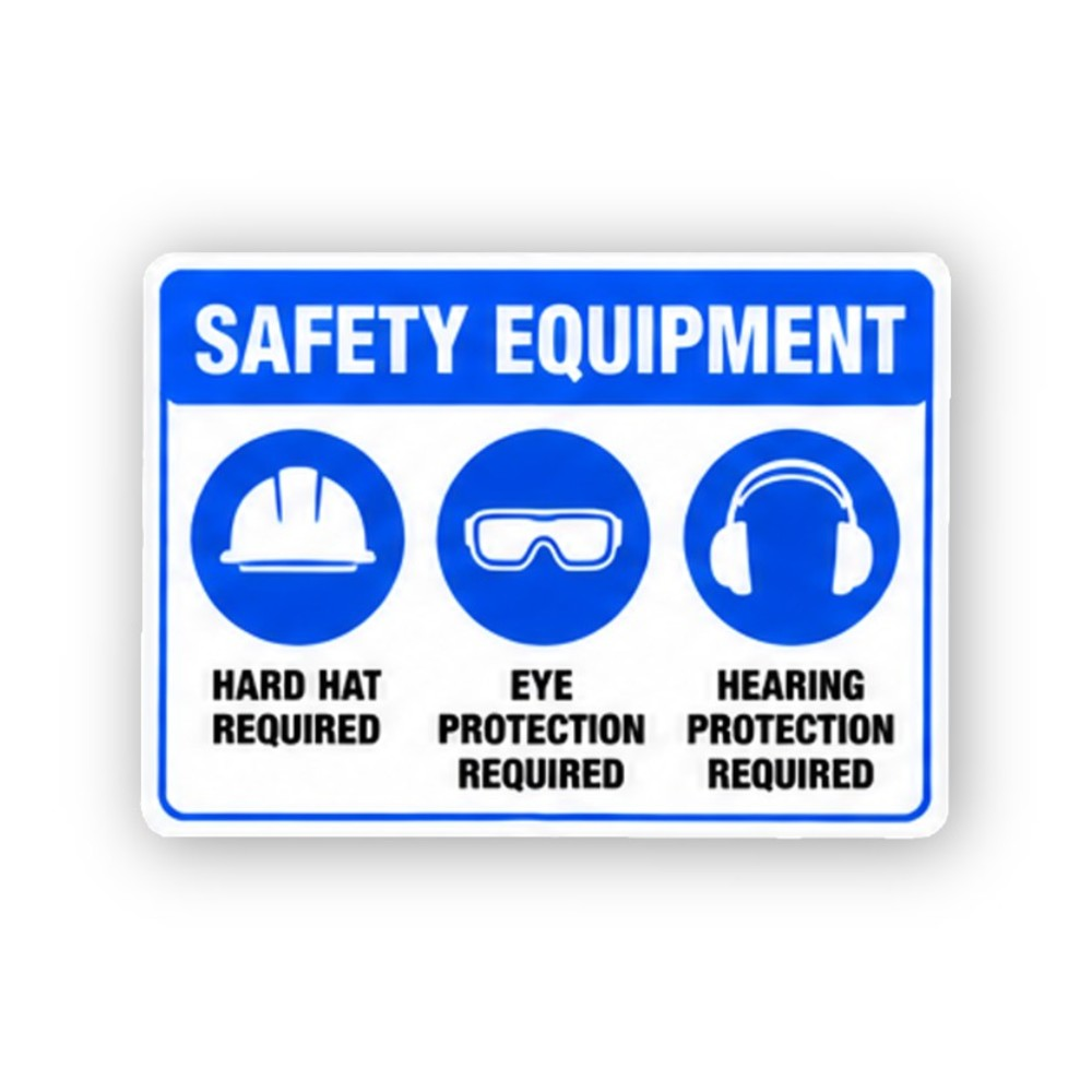 Blue Equipment Three Required Icons Panel Vinyl Decal Stickers