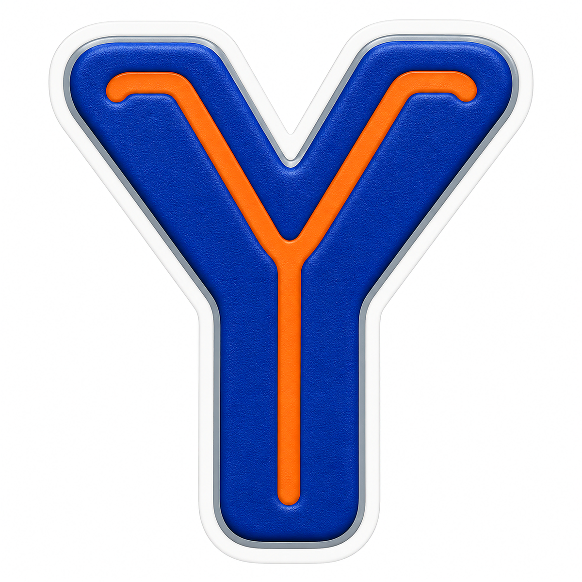 Blue Orange Line Letter Y Art Vinyl Decal Stickers