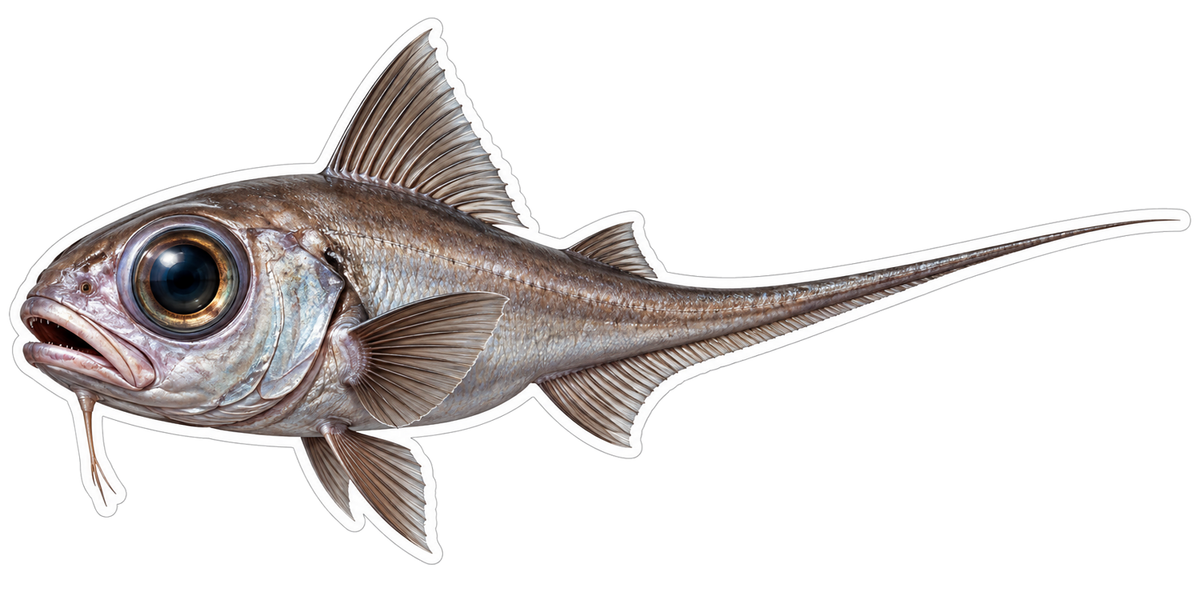 Large Eyed Fish with Long Tapered Tail Art Vinyl Decal Stickers