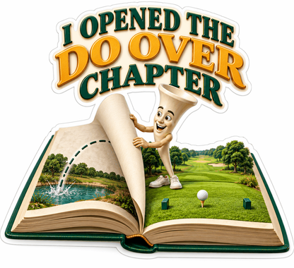 Smiling Page Opening Golf Course Book Art Vinyl Decal Stickers