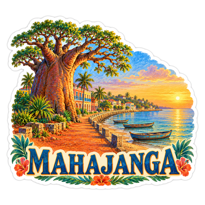 Mahajanga Baobab Waterfront Travel Art Vinyl Decal Stickers