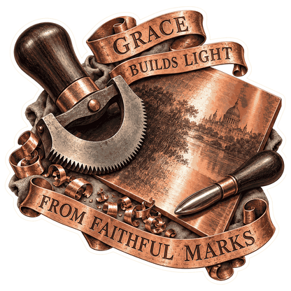 Grace Copper Plate and Engraving Tools Art Vinyl Decal Stickers