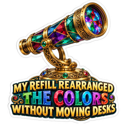 Brass Kaleidoscope With Colorful Glass Art Vinyl Decal Stickers