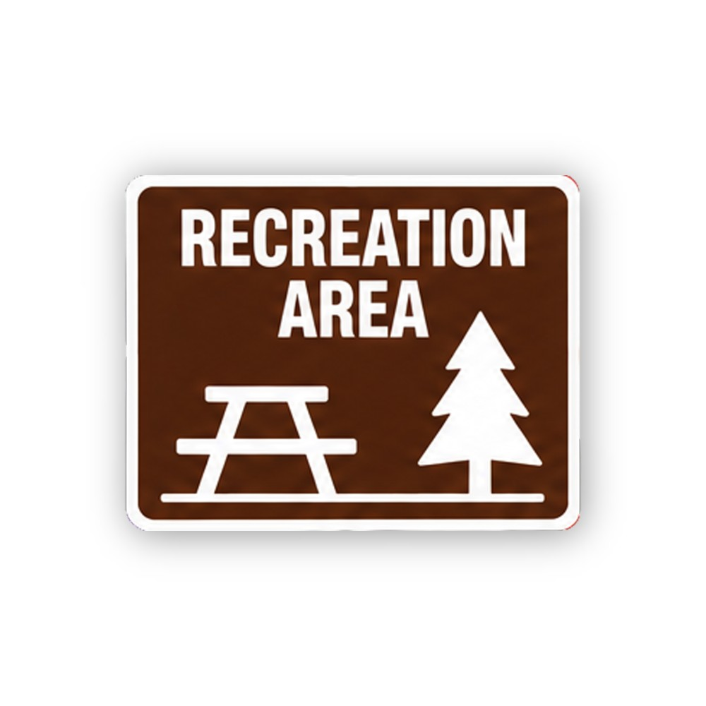 Brown Recreation Area Picnic Table Tree Panel Vinyl Decal Stickers