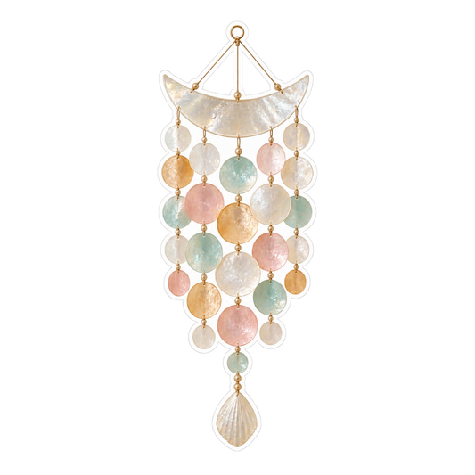 Pastel Shell Cascade Wind Chime Art Vinyl Decal Stickers