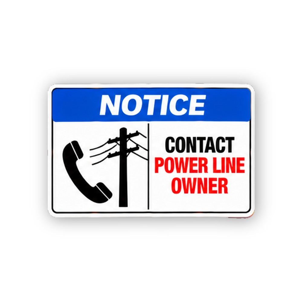Blue Notice Contact Power Line Owner Panel Vinyl Decal Stickers
