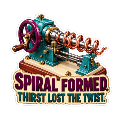 Teal Spiral Machine Funny Quote Art Vinyl Decal Stickers