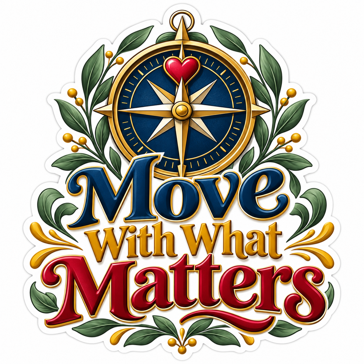 Heart Compass and What Matters Quote Vinyl Decal Stickers