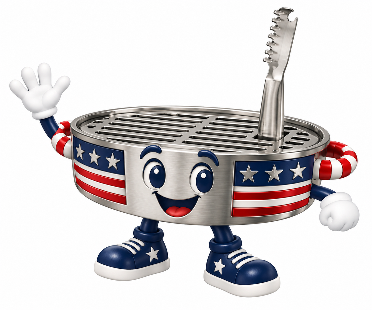 Patriotic Round Drip Tray With Silver Tool Art Vinyl Decal Stickers