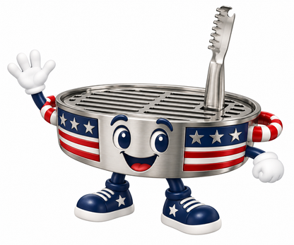 Patriotic Round Drip Tray With Silver Tool Art Vinyl Decal Stickers