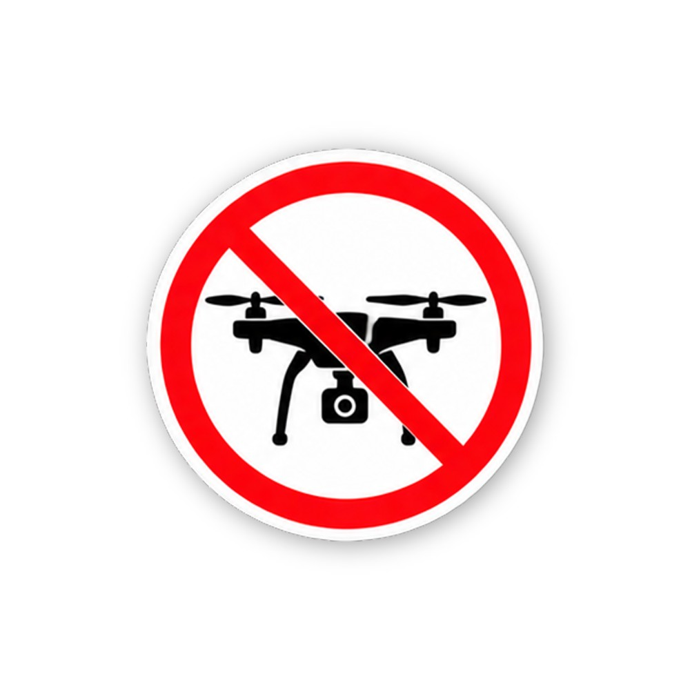 Red Crossed Four Rotor Camera Drone Circle Vinyl Decal Stickers