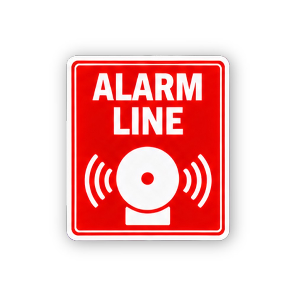 Red Alarm Line Bell Waves Portrait Vinyl Decal Stickers