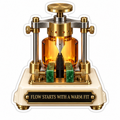 Brass Pen Assembly Press With Amber Chamber Art Vinyl Decal Stickers