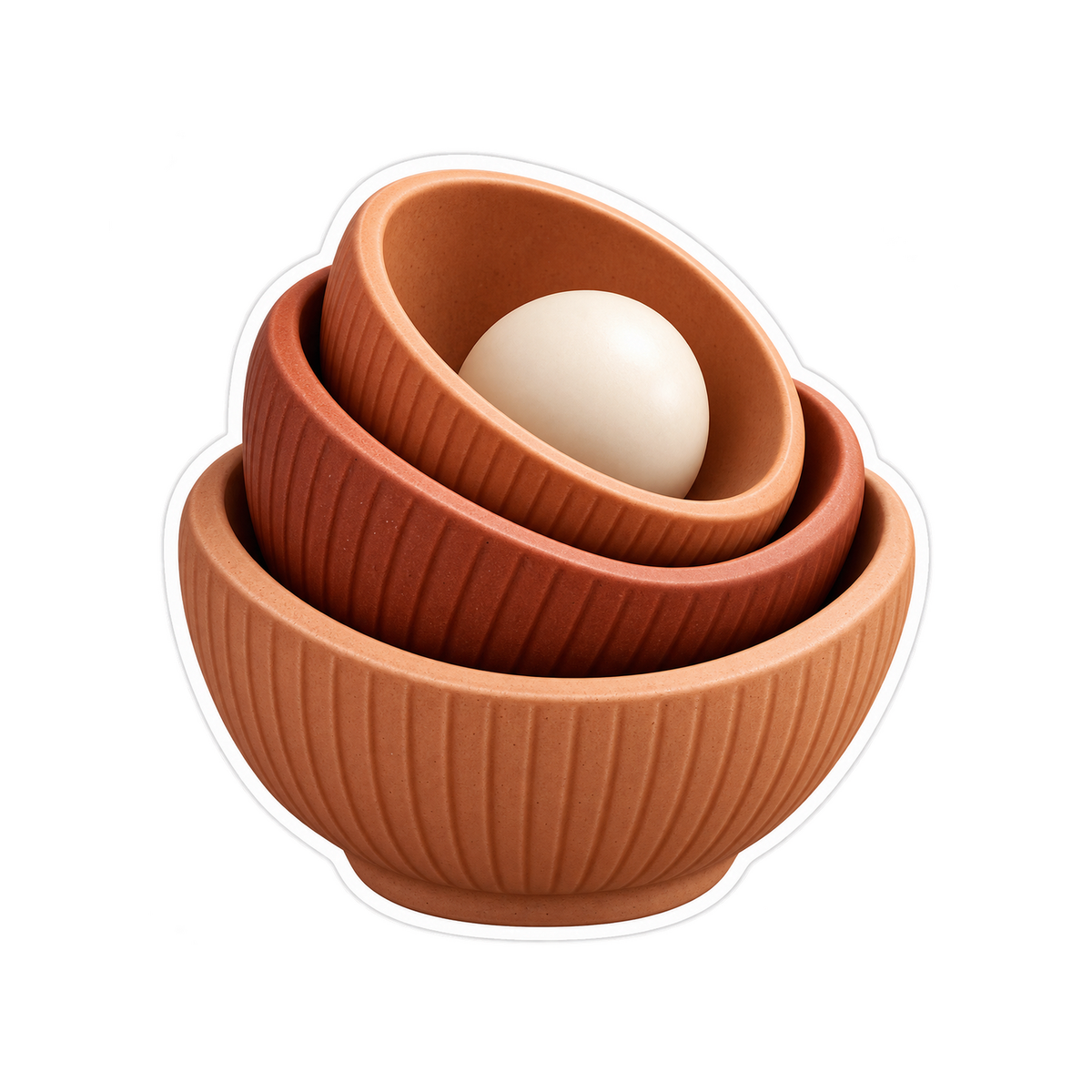 Terracotta Nesting Bowls Pearl Art Vinyl Decal Stickers