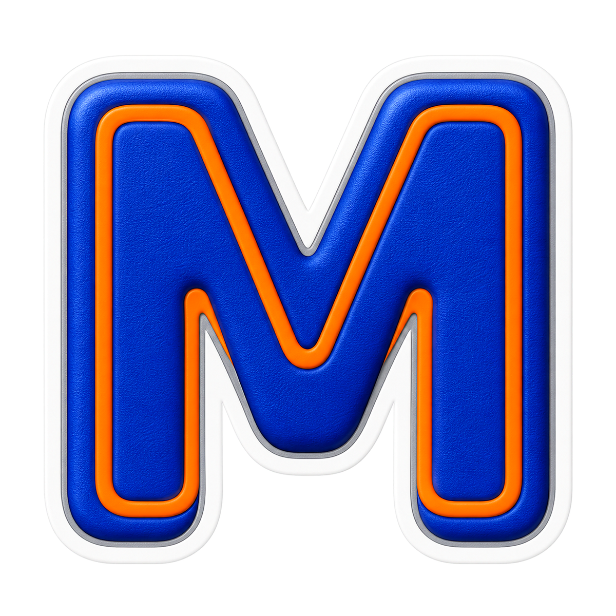 Blue Orange Line Letter M Art Vinyl Decal Stickers