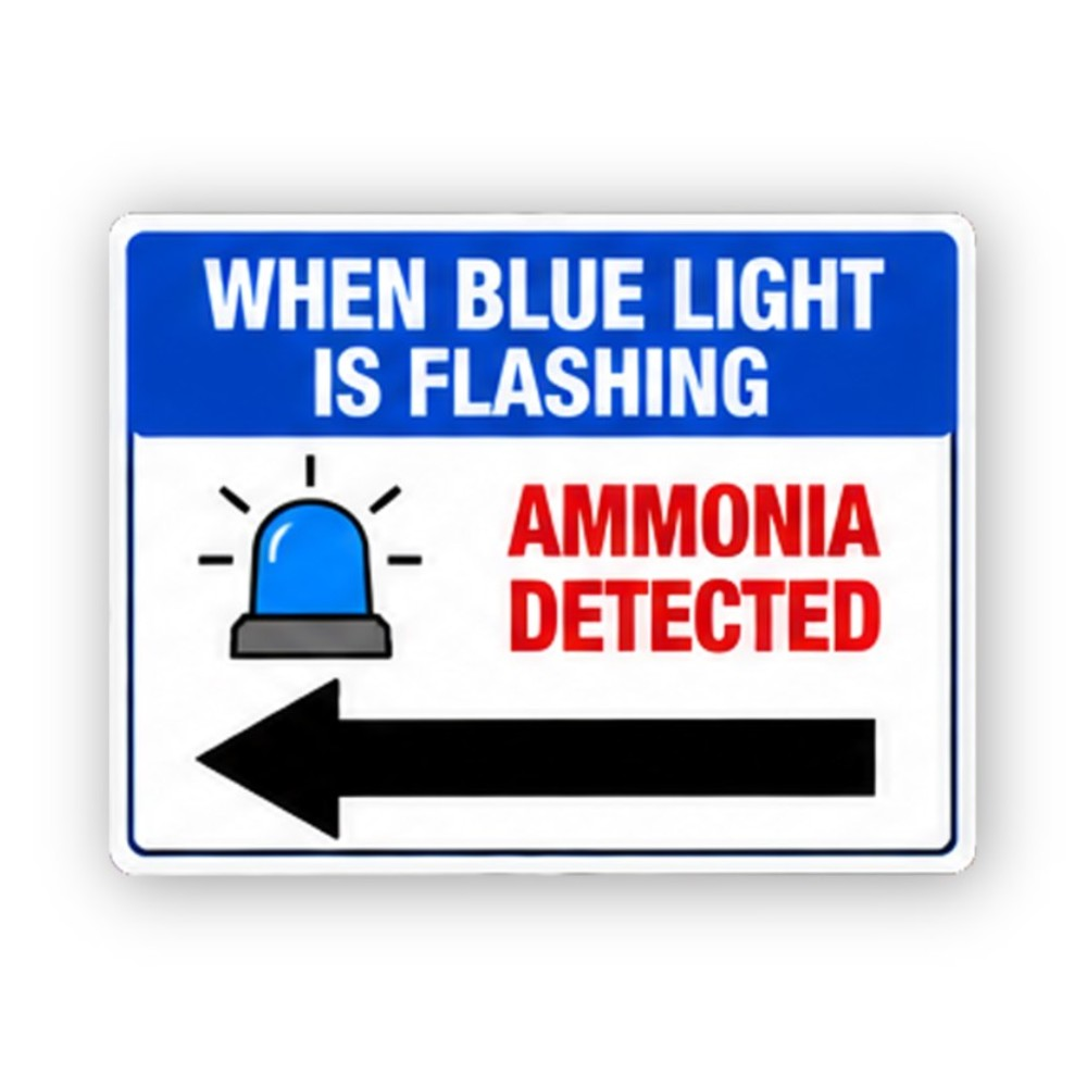 Blue Ammonia Beacon Left Arrow Panel Vinyl Decal Stickers