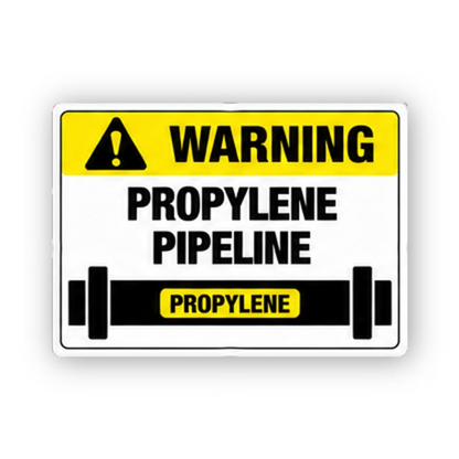 Yellow Propylene Pipeline Text Panel Vinyl Decal Stickers
