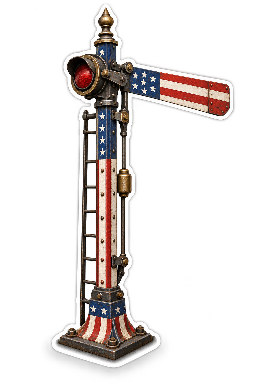 US Flag Railroad Signal Art Vinyl Decal Stickers