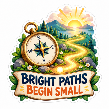 Sunrise Compass Bright Paths Quote Vinyl Decal Stickers