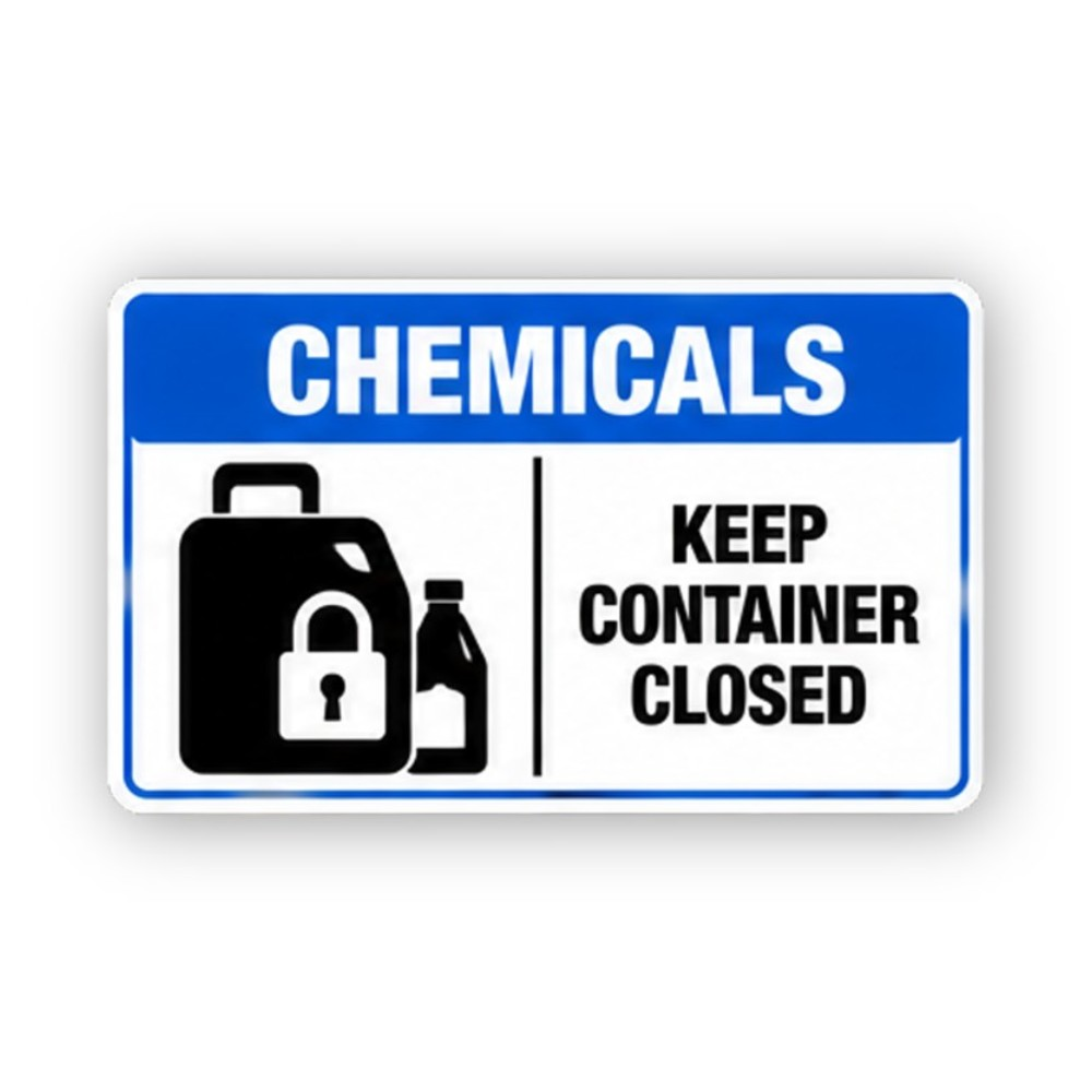 Blue Chemicals Locked Containers Panel Vinyl Decal Stickers