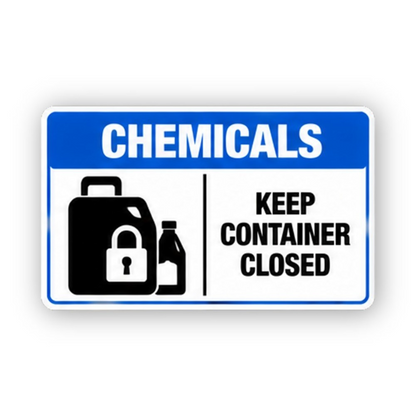 Blue Chemicals Locked Containers Panel Vinyl Decal Stickers