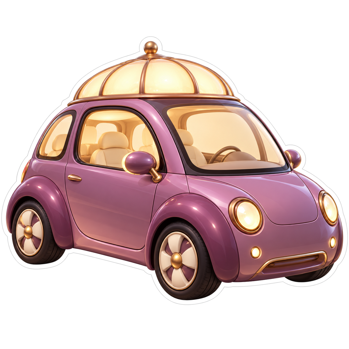 Plum Car Glowing Dome Roof Art Vinyl Decal Stickers