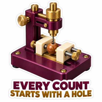 Burgundy Brass Bead Drill with Counting Quote Vinyl Decal Stickers
