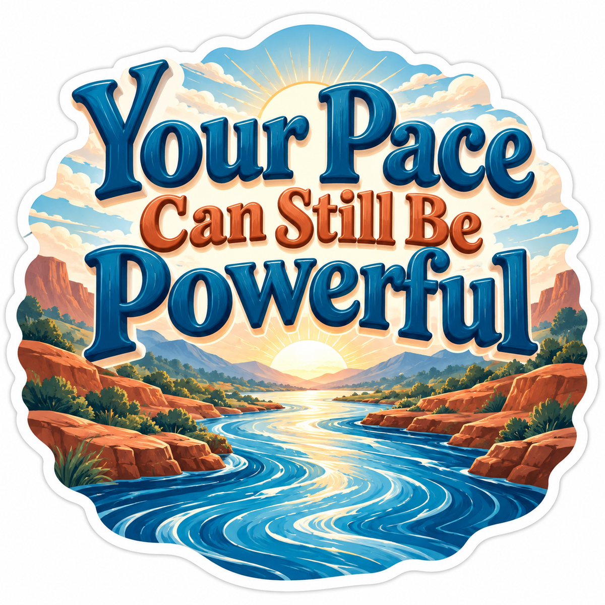 Canyon River and Your Pace Quote Vinyl Decal Stickers