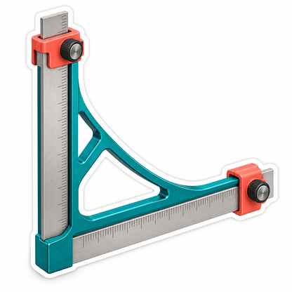 Teal Right Angle Gauge with Coral Clamps Vinyl Decal Stickers