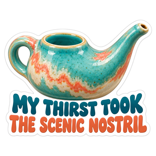 Teal Coral Spouted Vessel Thirst Quote Vinyl Decal Stickers