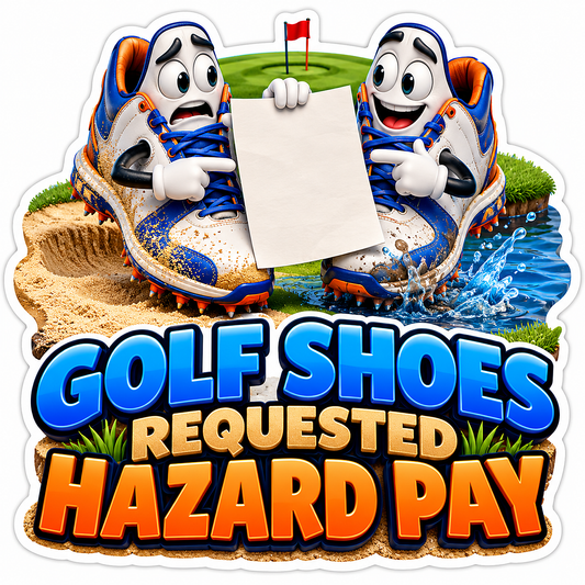 Golf Shoes Hazard Pay Humor Quote Vinyl Decal Stickers