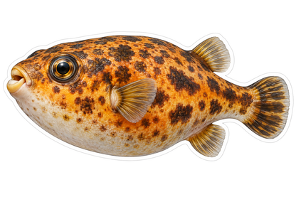 Orange Spotted Congo Puffer Vinyl Decal Stickers