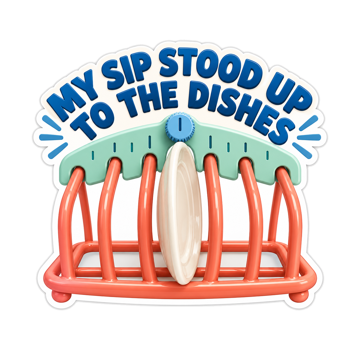 Coral Dish Rack Teal Spacing Comb Art Vinyl Decal Stickers