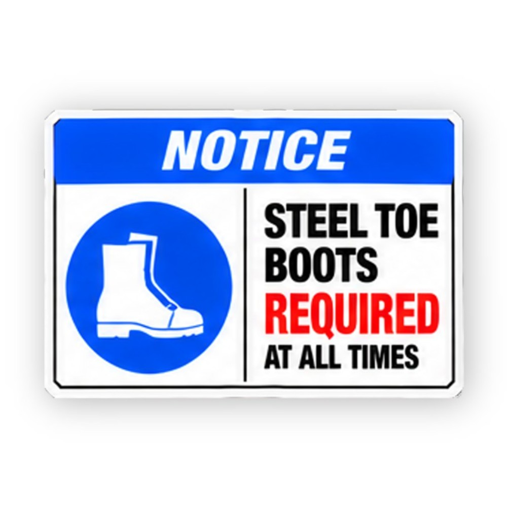 Blue Notice Steel Toe White Boot Panel Vinyl Decal Stickers