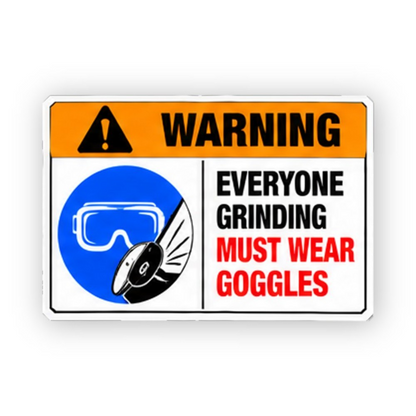 Orange Grinding Goggles Disc Blue Circle Panel Vinyl Decal Stickers