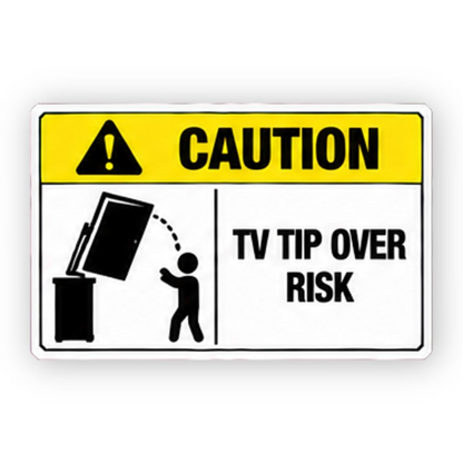 Yellow Television Tip Over Figure Panel Vinyl Decal Stickers