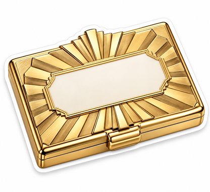 Golden Rectangular Case with a Radiating Border Vinyl Decal Stickers