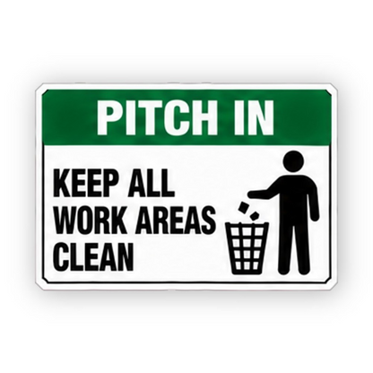 Green Pitch In Wastebasket Figure Panel Vinyl Decal Stickers