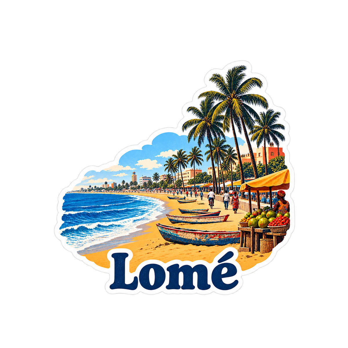 Lome Palm Beach Promenade Art Vinyl Decal Stickers