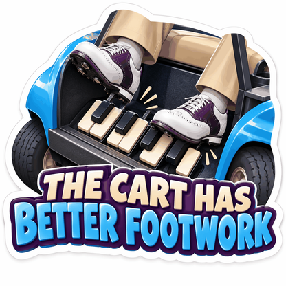 Golf Shoes Playing Cart Pedal Piano Art Vinyl Decal Stickers