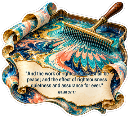 Colorful Marbling Tray with Bible Verse Art Vinyl Decal Stickers
