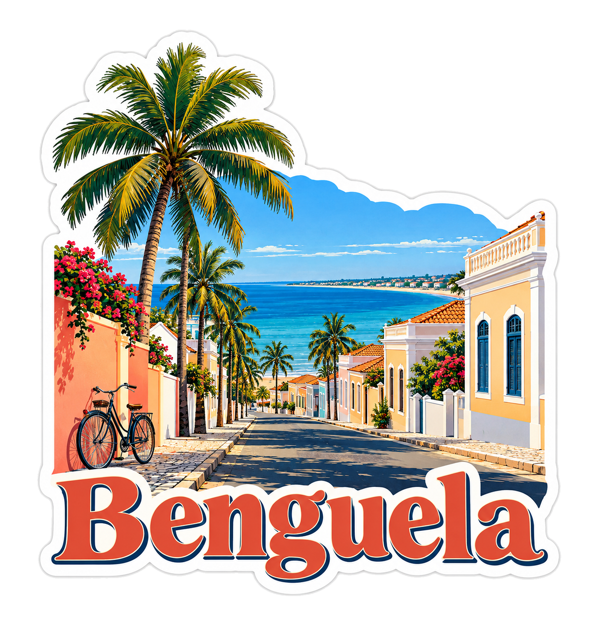 Benguela Palm Avenue to Blue Coast Art Vinyl Decal Stickers