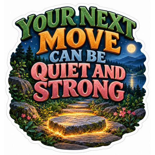 Your Next Move Quiet Strong Moonlit Path Art Vinyl Decal Stickers