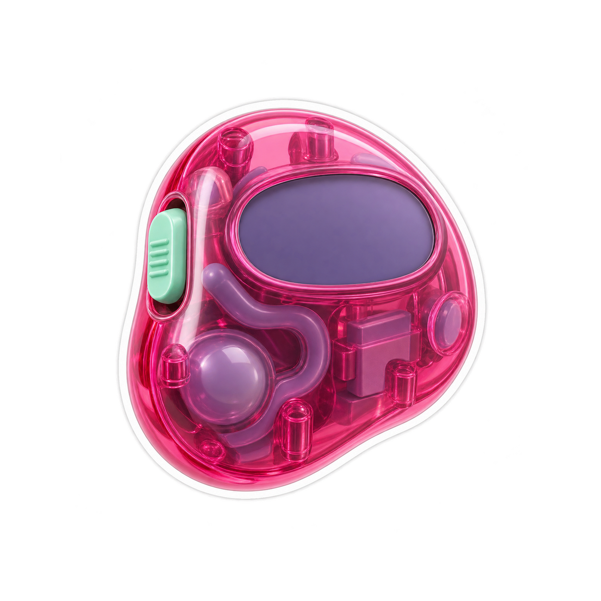 Transparent Pink Oval Gadget Art Vinyl Decal Stickers